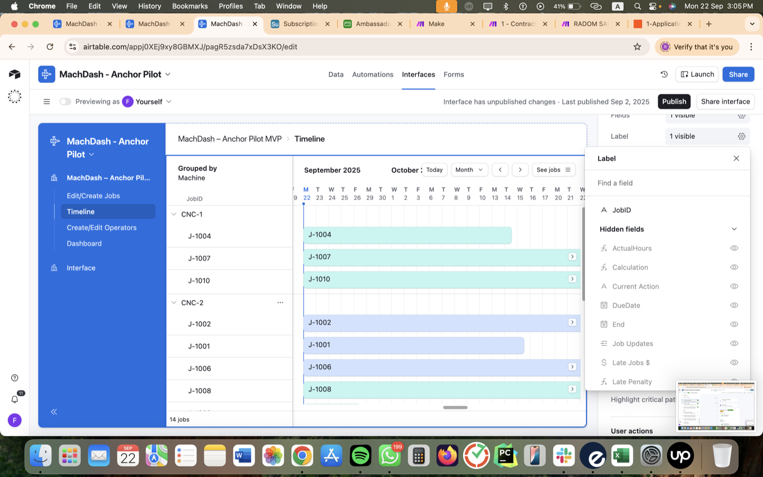 Manufacturing Job & Machine Scheduling App (Airtable) screenshot 6